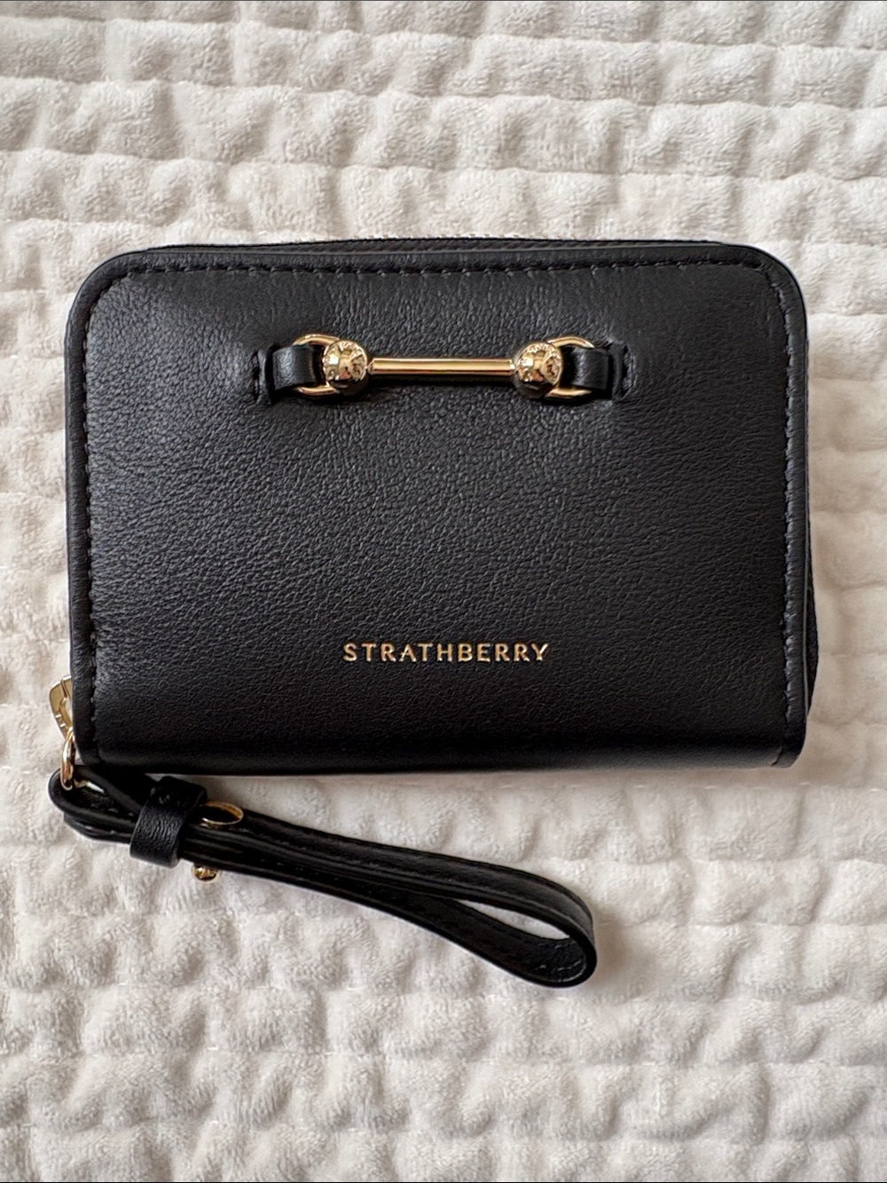 Strathberry Corda Zip Around Wallet in Black